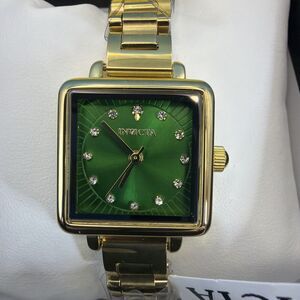 INVICTA Wildflower Ladies Gold Watch 22mm w/Green Face
